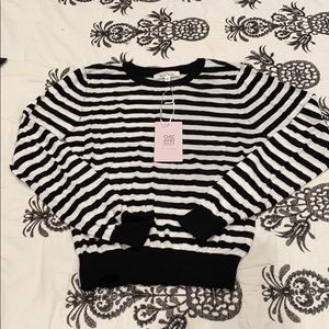Black and white striped pullover